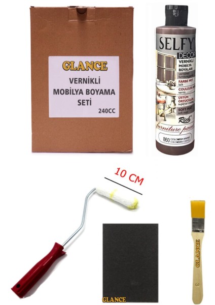 Rich Selfy Decor 240 cc Colombia Kahve Kendinden Vernikli Mobilya Boyama Seti