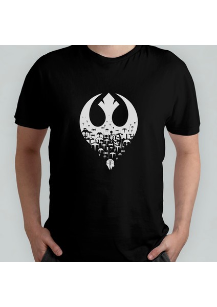 Yıldız Savaşları / Star Wars %100 Pamuklu Bisiklet Yaka T-Shirt Model - 14