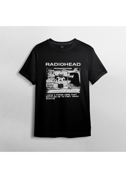 Radiohead %100 Pamuklu Bisiklet Yaka T-Shirt Model - 2