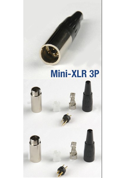 3 Pin Mini Xlr Erkek Konnektör