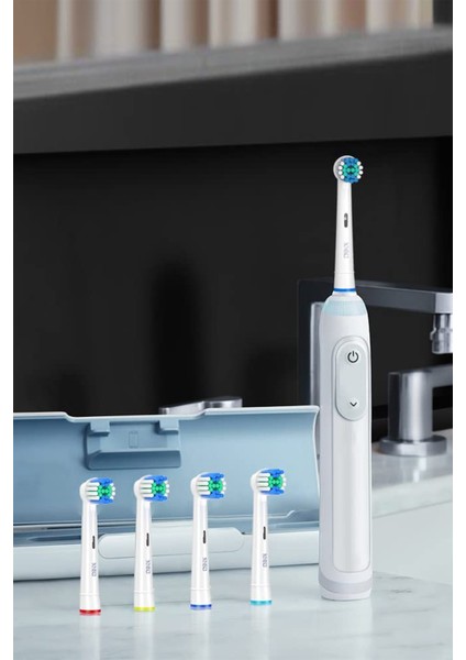 Oral B Uyumlu Şarjlı Diş Fırçaları Uyumlu 4 Adet Muadil Yedek Başlık Ağız Bakım Yedek Fırça Başlığı