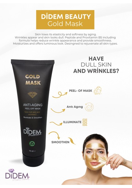 DİDEM BEAUTY SOYULABİLİR GOLD MASK 75 ML indirimleri