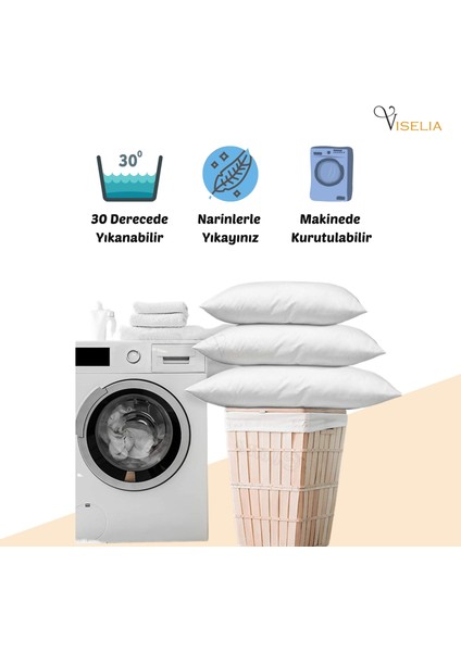 Uyku Yastığı Silikon Uyku Yastık Pamuklu Destek Yatış Minder 800 gr 50 x 70 Beyaz