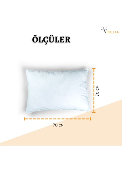 Uyku Yastığı Silikon Uyku Yastık Pamuklu Destek Yatış Minder 800 gr 50 x 70 Beyaz