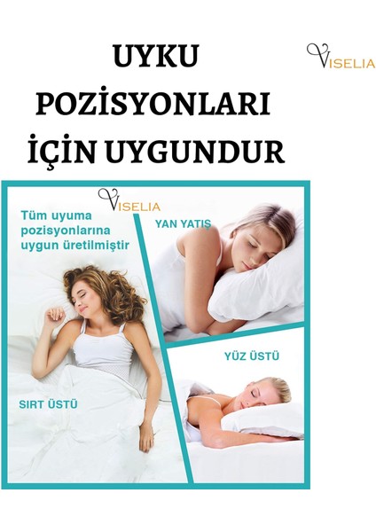 Uyku Yastığı Silikon Uyku Yastık Pamuklu Destek Yatış Minder 800 gr 50 x 70 Beyaz