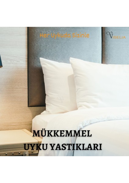 Uyku Yastığı Silikon Uyku Yastık Pamuklu Destek Yatış Minder 800 gr 50 x 70 Beyaz