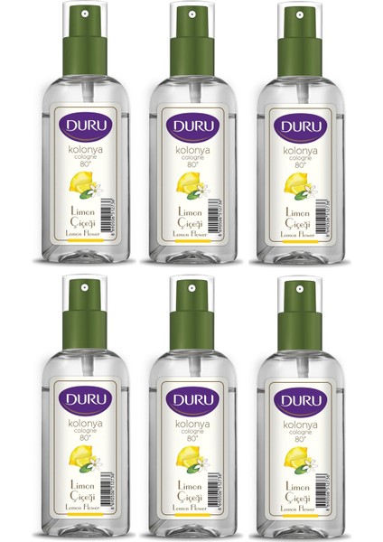 Limon Kolonyası 80 Derece 6 Adet 50 ml Cep Boy