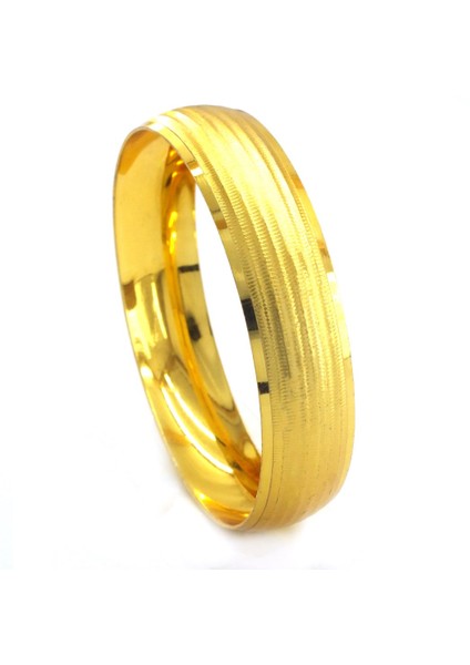 Altın Kaplama Düz Çizgili 1.5 cm Bilezik BLZ-3057