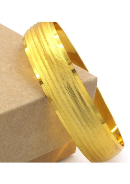 Altın Kaplama Düz Çizgili 1.5 cm Bilezik BLZ-3057 modelleri