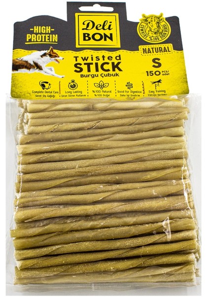 Deri Burgu Çubuk 150 Adet Natural