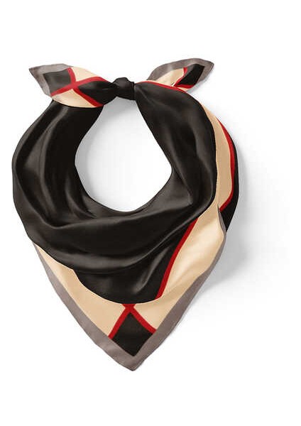 Siyah Geniş Bordürlü Düz Ipek Mendil fiyatları