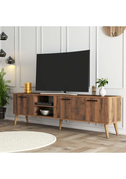 Exxen 180 cm (Ahşap Ayaklı) Tv Ünitesi Hat Rengi 1583