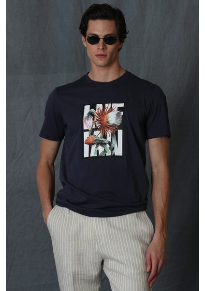 Blake Modern Grafik T-Shirt Antrasit