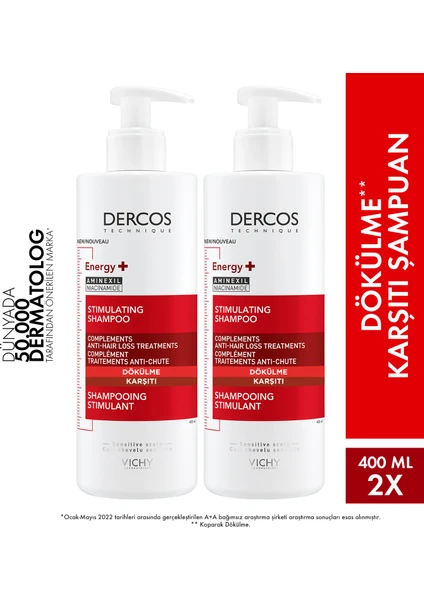 Dercos Energisant Şampuan 400 ml x 2