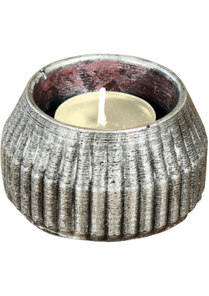 Mumluk Şamdan Tealight Mum Uyumlu Çizgili Model