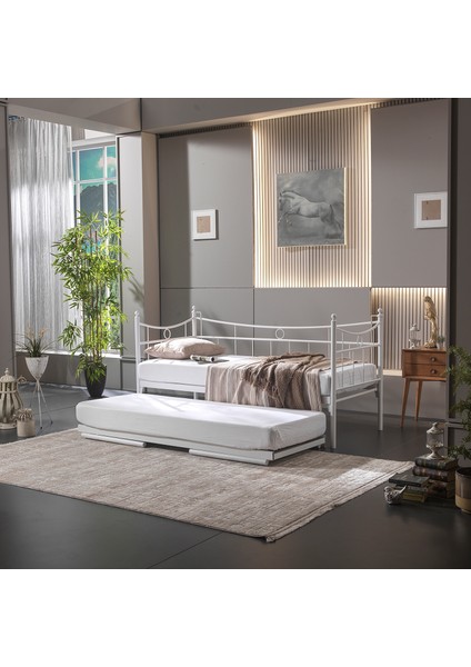 Daily Yavrulu Karyola Daybed Tek-Çift Kişilik Karyola+Yatak Seti