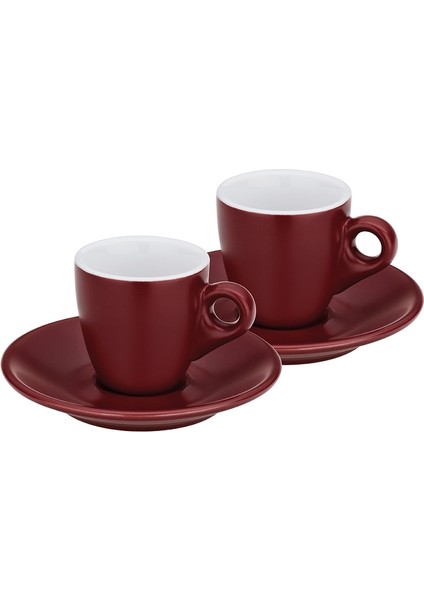 Mattia Espresso Fincan Seti 2'li 50 ml Kırmızı
