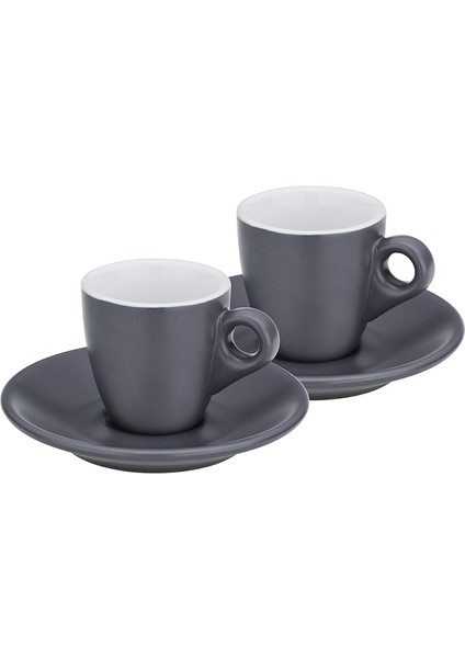 Mattia Espresso Fincan Seti 2'li 50 ml Gri