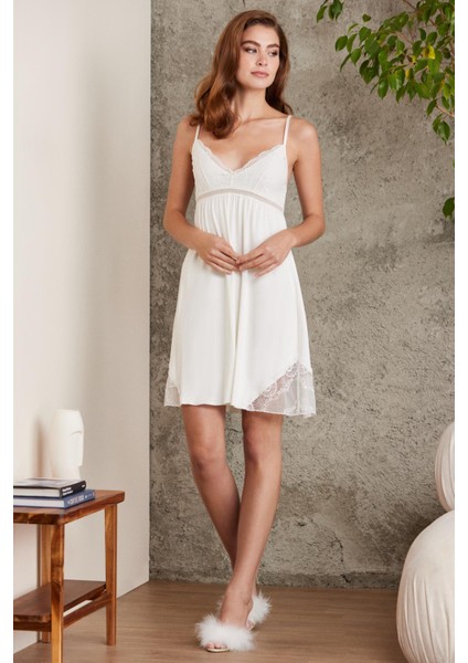 Saten Dantelli Gecelik & Sabahlık Takım - 4010 fırsatları