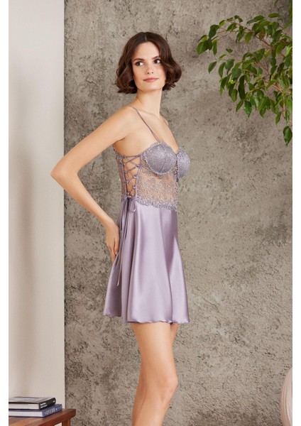 Saten Gecelik Sabahlık Pijama Takım Şort Takım 6'lı Gelin Çeyiz Seti - 6005 fırsatları