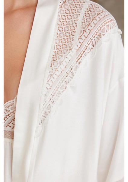 Dantelli Penye 3'lü Kadın Pijama Takımı 2820 modelleri