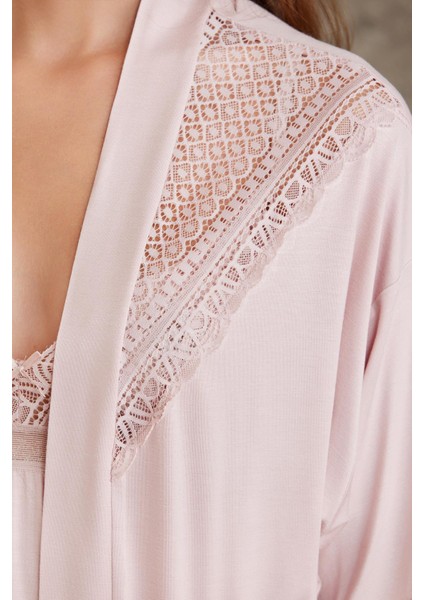 Dantelli Penye 3'lü Kadın Pijama Takımı 2820 modelleri