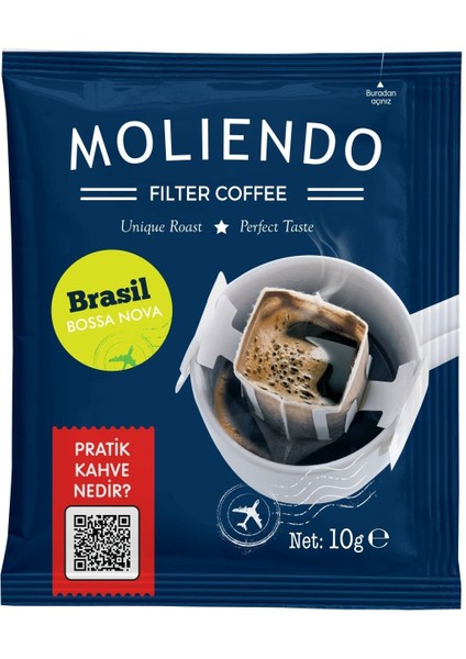 Moliendo Brasil Bossa Nova Pratik Filtre Kahve Avantaj Paketi 2*10 Toplam 20 Adet
