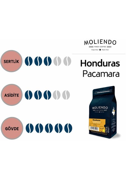 Moliendo Honduras Pacamara Finca Monte Cristo Yöresel Kahve (Çekirdek Kahve) 250 g