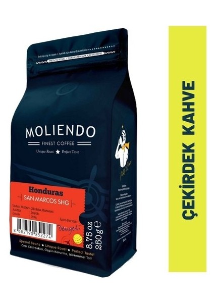 Moliendo Honduras San Marcos SHG Yöresel Kahve (Çekirdek Kahve) 250 g