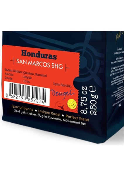 Moliendo Honduras San Marcos SHG Yöresel Kahve (Çekirdek Kahve) 250 g