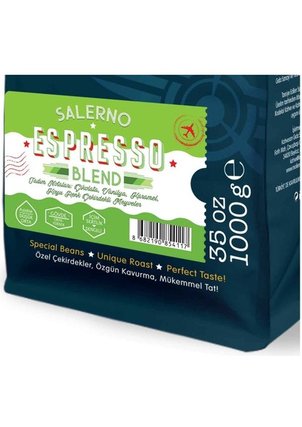 Moliendo Salerno Espresso Blend Kahve (Çekirdek Kahve) 1000 g