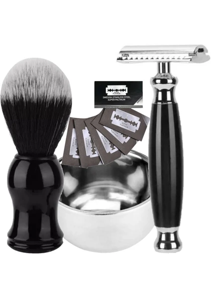 Shave Q5 Manuel Tıraş Makinesi + F2 Fırça + Kase + 5 Adet Platinum Yaprak Jilet