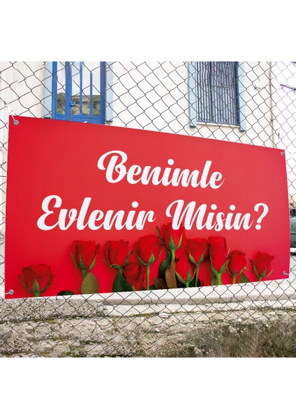 Evlilik Teklifi Afişi Pankartı Benimle Evlenir Misin