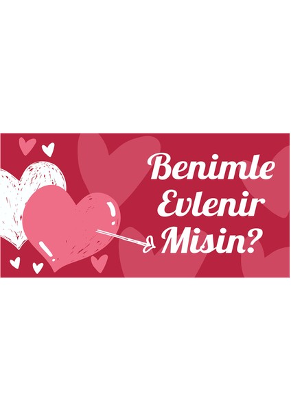 Evlilik Teklifi Afişi Pankartı Benimle Evlenir Misin