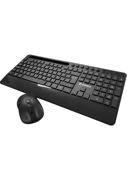 KM-9676 Q Türkçe Kablosuz Siyah 800/1200/1600 Dpi Klavye+ Mouse