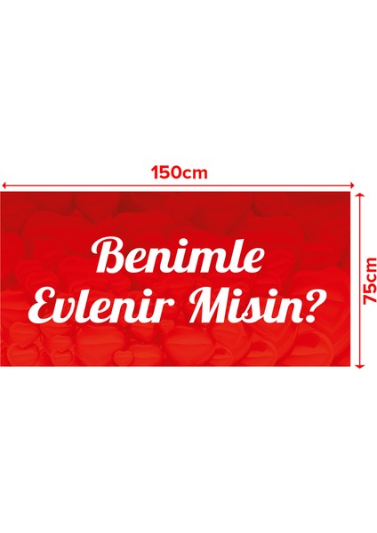 Evlilik Teklifi Afişi Pankartı Benimle Evlenir Misin