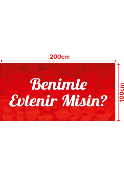 Evlilik Teklifi Afişi Pankartı Benimle Evlenir Misin