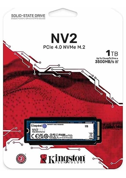 Kıngston SNV2S/1000G Nv2 M.2 1tb (3500/2100MB/S) Pcıe + Nvme SSD Disk (22X80MM)