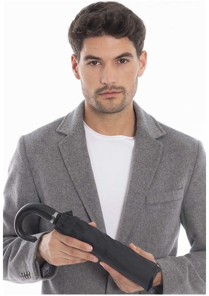 Silver Series Tam Otomatik Deri Baston Erkek Şemsiye indirimleri