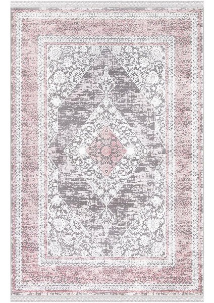 Ipek Mekik Halı Blossom Pembe Füme Klasik Desenli Halı