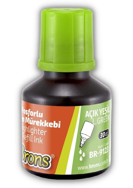 Fosforlu Kalem Mürekkebi Yeşil 30 ml 1 Adet Brons Işaret Kalemi Mürekkebi 1 Adet