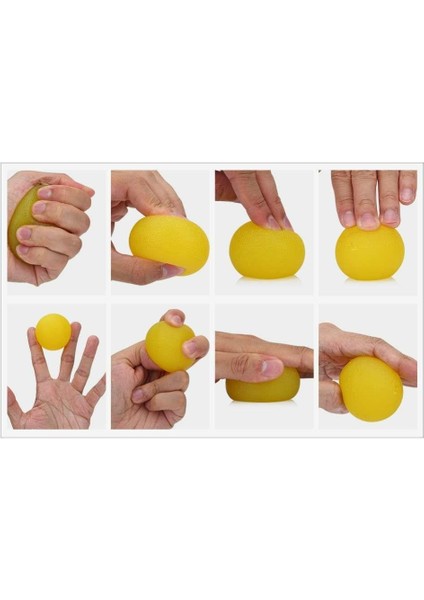 Maxi El Parmak Güçlendirme Egzersiz Yuvarlak Top Sarı (En Hafif)