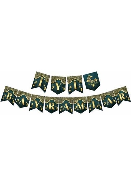 Iyi Bayramlar Kaligrafi 4lü Asmalı Tavan Süs Iyi Bayramlar Flama Iyi Bayramlar Zikzak Banner ve LED