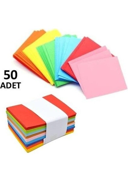 Renkli Küçük Zarf 7x9 cm 50 Li Paket