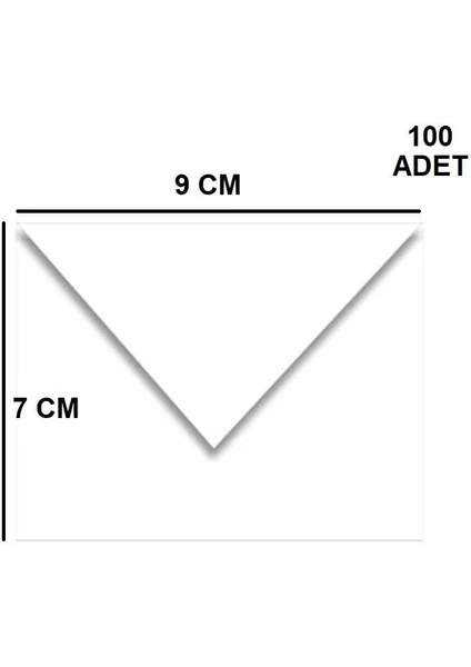 Pera İstanbul 100 Adet Beyaz Renkli Küçük Zarf 7x9