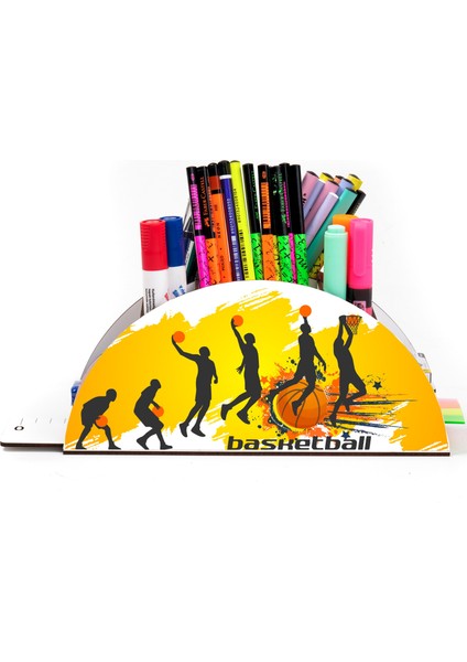 Ahşap Vip Basketball Gökkuşağı Cetvelli Masaüstü Kalemlik Çocuklar Için Organizer NOTPAVIP116 fiyatları