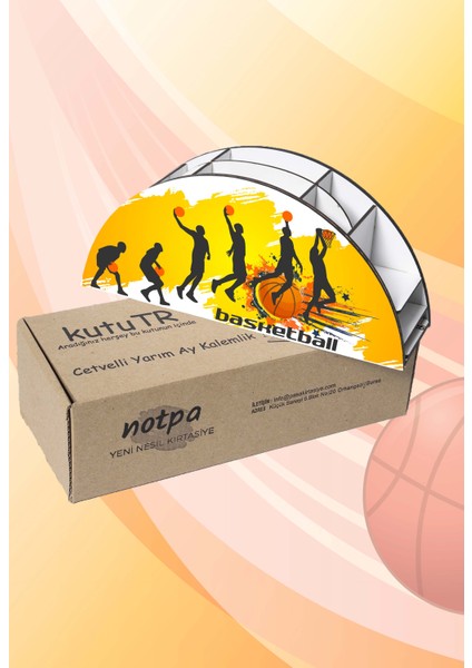 Ahşap Vip Basketball Gökkuşağı Cetvelli Masaüstü Kalemlik Çocuklar Için Organizer NOTPAVIP116 fırsatları