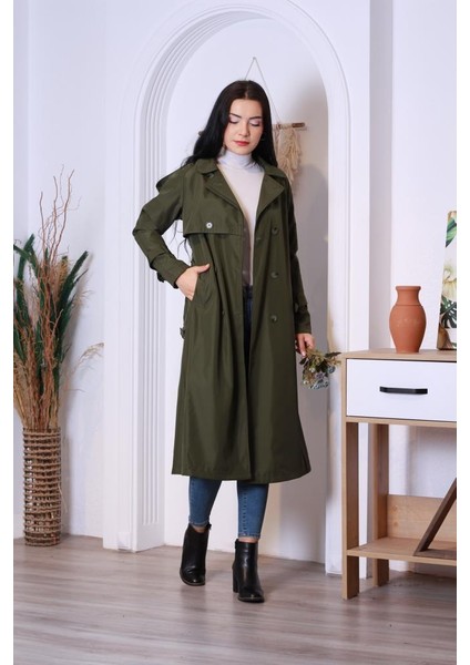Reglan Kol Mevsimlik Astarlı Uzun Trençkot,kap