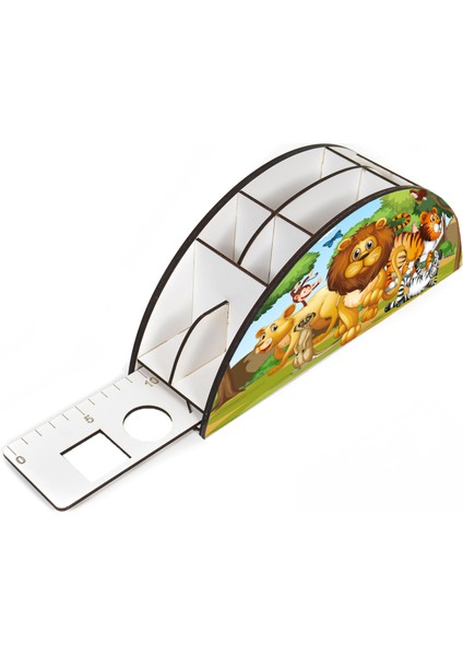 Ahşap Vip Aslan ve Ekibi Ormanda Gökkuşağı Cetvelli Masaüstü Kalemlik Çocuklar Için NOTPAVIP14 modelleri