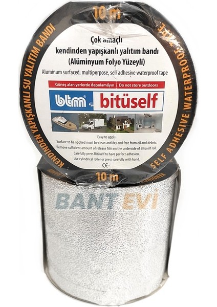 Bant Evi Bitüself Oto Ses ve Su Yalıtım Bandı 15cmx10mt Alüminyum Gofraj Kaplı Ziftli Araç ve Çatı Izolasyon